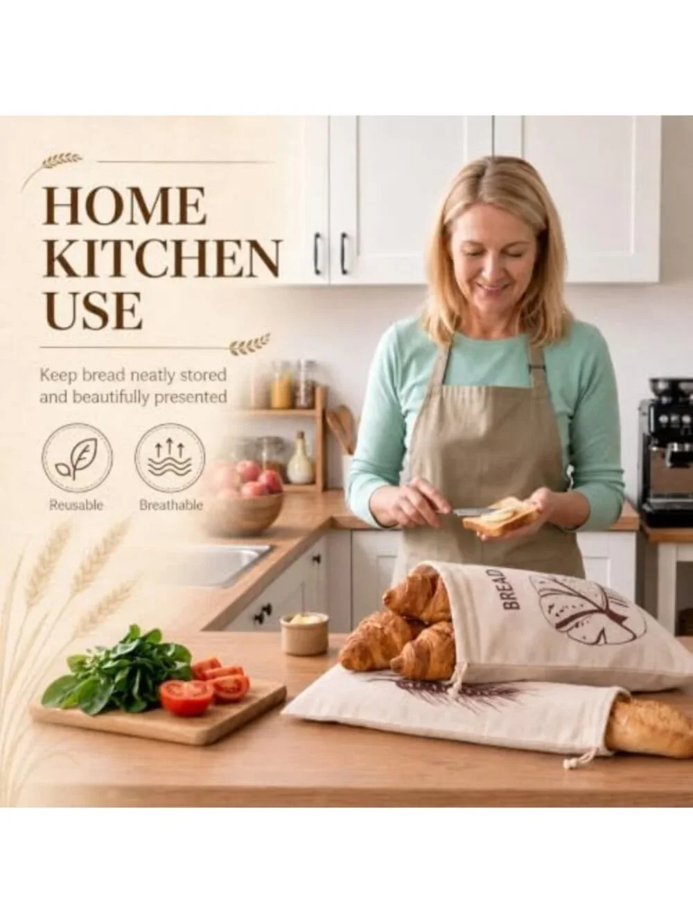 20 Pcs Linen Bread Bags for Sourdough Storage & Freshness - Eco-Friendly Bulk